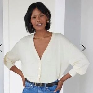 Ayr Wool Blend The Airport V - Neck Cardigan with Button Closure XL